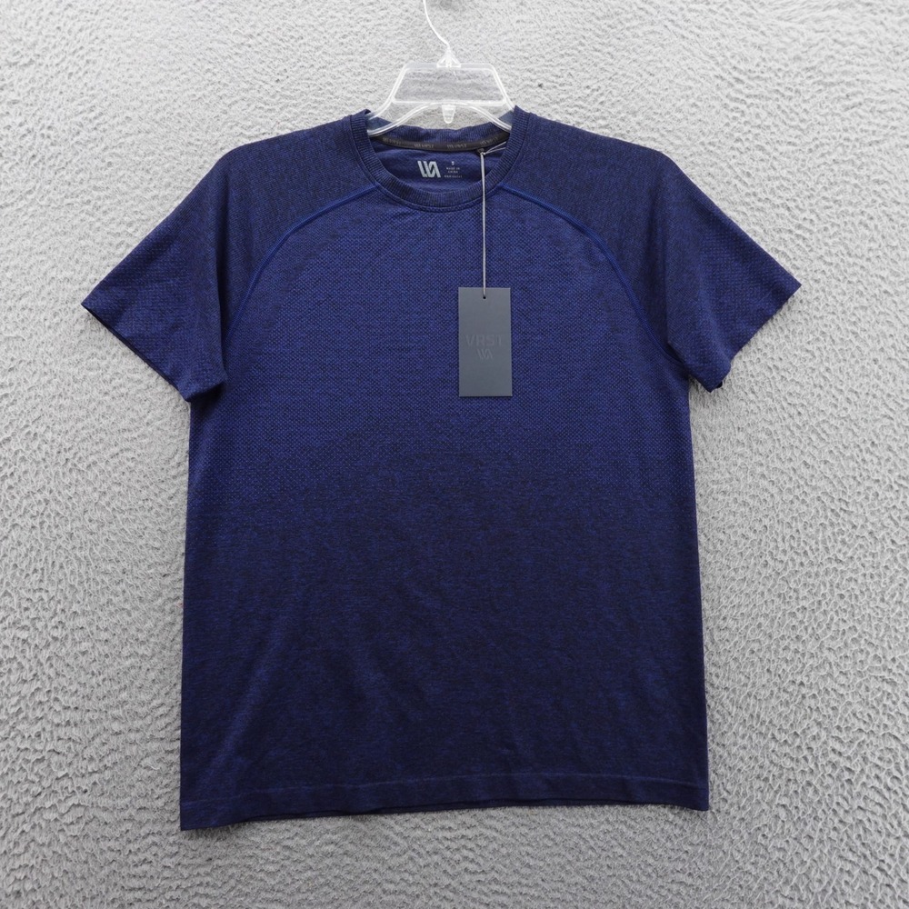 VRST Circuit Seamless Tank Small Blue Mens Space Dye Activewear Performance‎ NWT